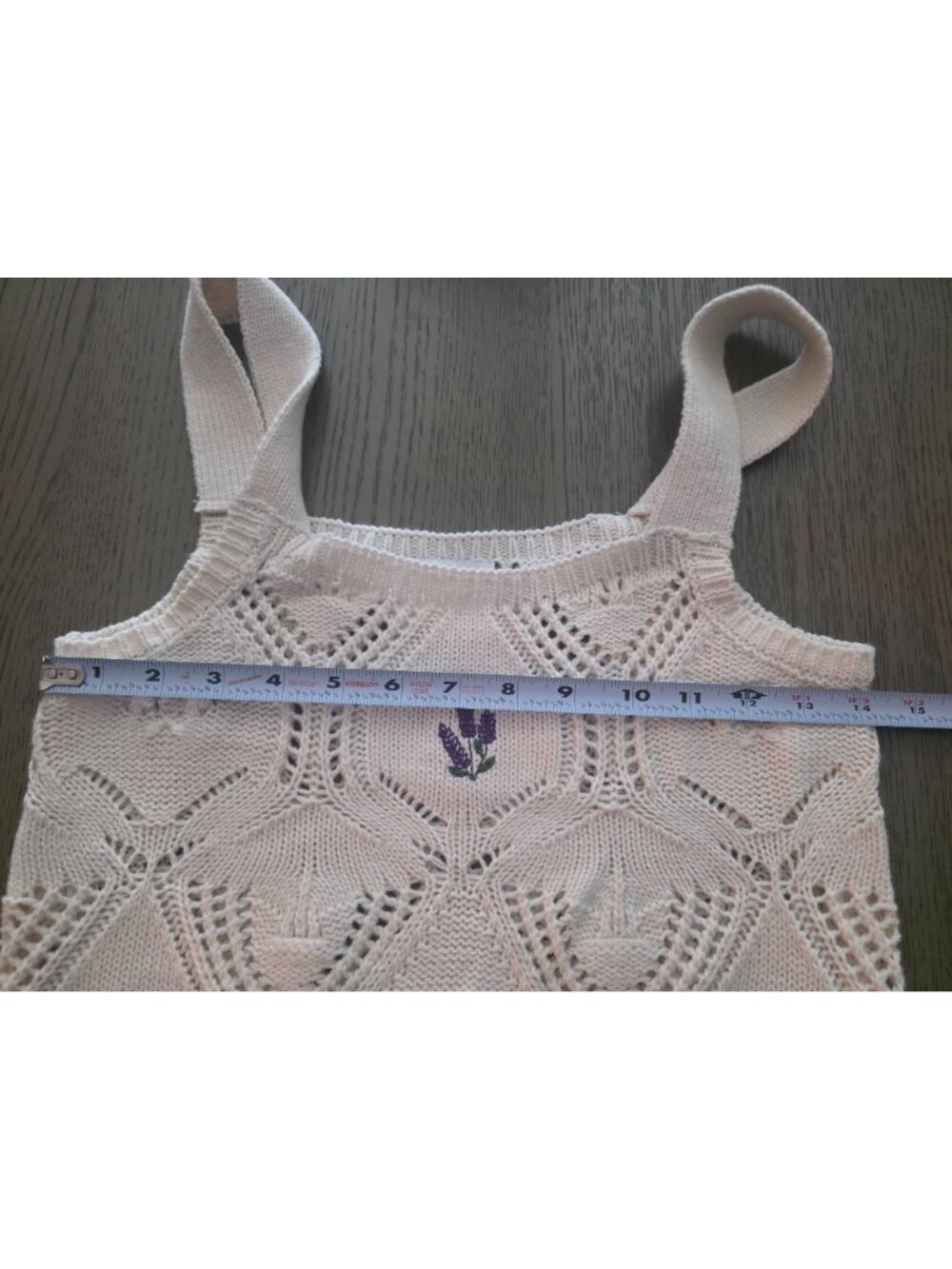 Pink Rose 2 Piece Embroidered Cardigan Open Knit Sweater Tank Set S EUC - Picture 6 of 13